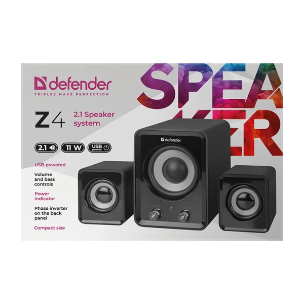 Колонки 2.1 Defender Z4 11W USB+Jack 3.5мм черный (1/12)