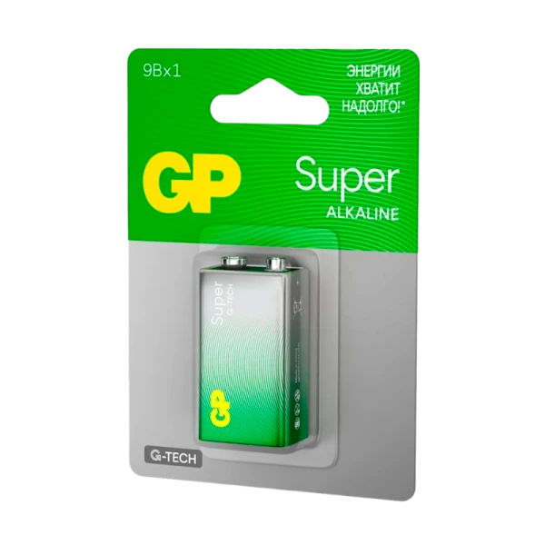 Батарейка GP Super G-Tech Крона 6LR61 BL1 Alkaline 9V (1/10/200) R