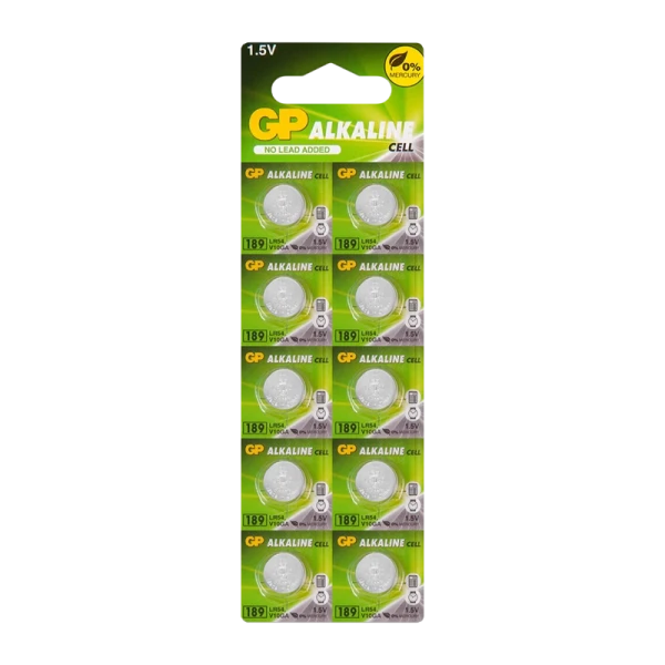 Батарейка GP G10/LR1130/LR54/389A/189 BL10 Alkaline 1.5V отрывные (10/250/5000)