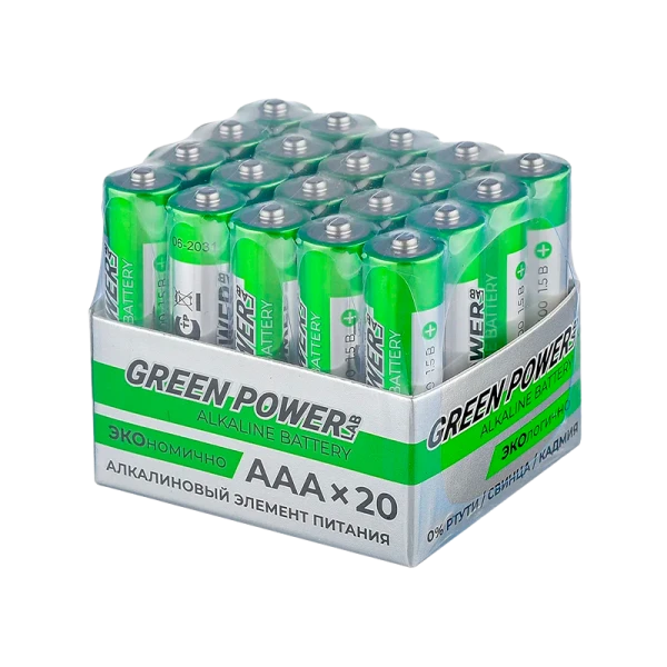 Батарейка GREEN POWERlab LR03 AAA BOX20 Alkaline 1.5V (4/20/120/720)