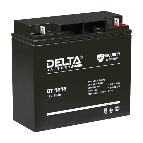 Аккумулятор свинцово-кислотный Delta DT 1218 12V 18Ah (1/2)