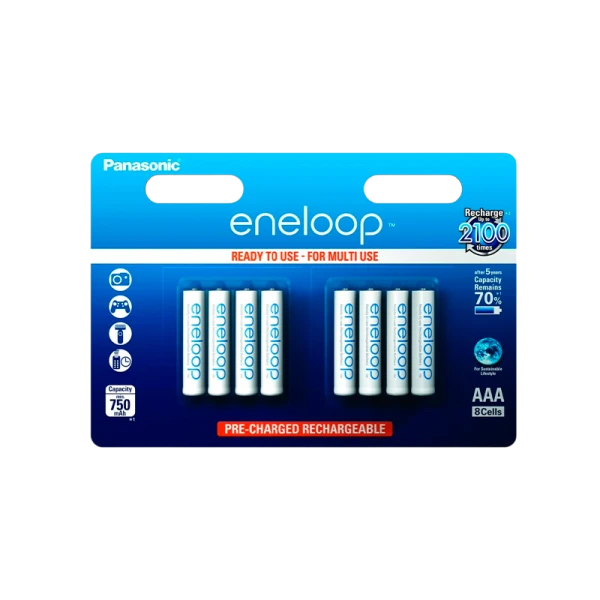 Аккумулятор предзаряженный RTU Panasonic HR03 AAA BL8 NI-MH eneloop 750mAh (8/80/320)