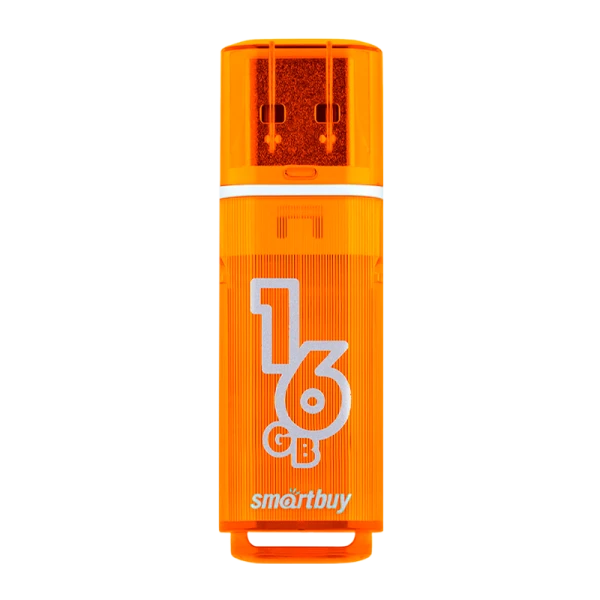 Флеш-накопитель Smartbuy Glossy 16GB USB2.0 пластик оранжевый