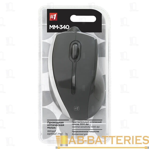 Мышь проводная Defender MM-340 классическая USB черный (1/40)