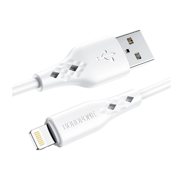 Кабель Borofone BX48 USB (m)-Lightning (m) 1.0м 2.4A ПВХ белый (1/360)