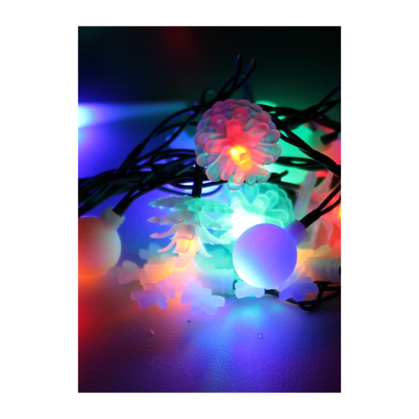 *Гирлянда Космос "Новогодние игрушки" 30LED 4.4м микс нить 8 режимов матовые насадки ассорти (1/50) 