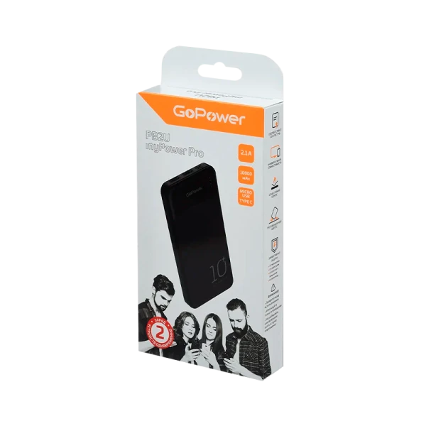 Внешний аккумулятор GoPower PB2U myPower Pro 10000mAh черный
