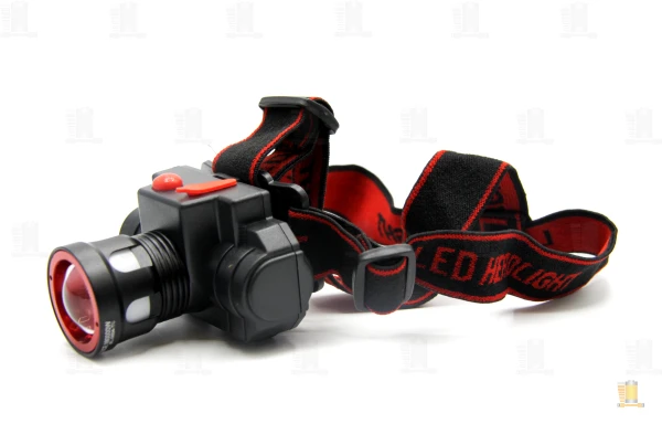 Фонарь налобный Без бренда BL-0604-t6 1LED от аккумулятора ZOOM черный