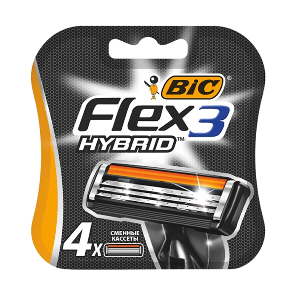 Сменные кассеты BIC "Flex 3 Hybrid" 3 лезвия 4шт. (цена за 1 шт) (4/24/96)