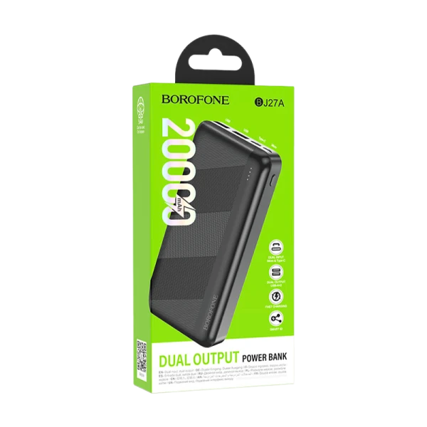 Внешний аккумулятор Borofone BJ27A Pindar 20000mAh 2.1A Micro/Type-C черный