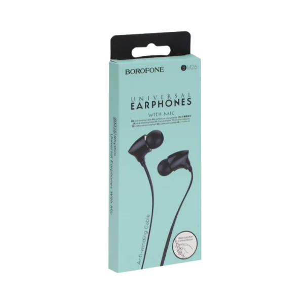 Наушники внутриканальные Borofone BM26 с микр. черный (1/76/304)