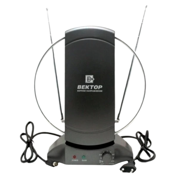 ТВ-Антенна комнатная Вектор AR-031 активная с питанием с усилителем DVB-T/T2 (1/10)