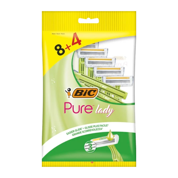 Бритва BIC "Pure 3 Lady" 3 лезвия пластиковая ручка 8+4шт. (1/20)