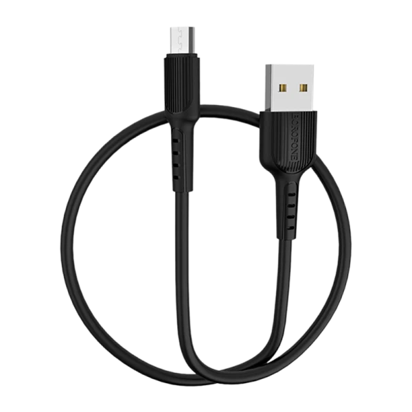 Кабель Borofone BX16 USB (m)-microUSB (m) 1.0м 2.4A ПВХ черный (1/648)