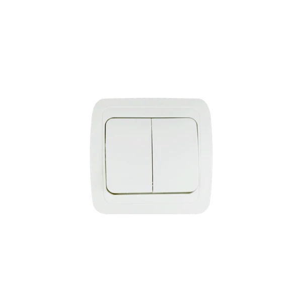 Выключатель Прогресс Slim 2-клав.10A ABS + Керамика белый (1/10/200)