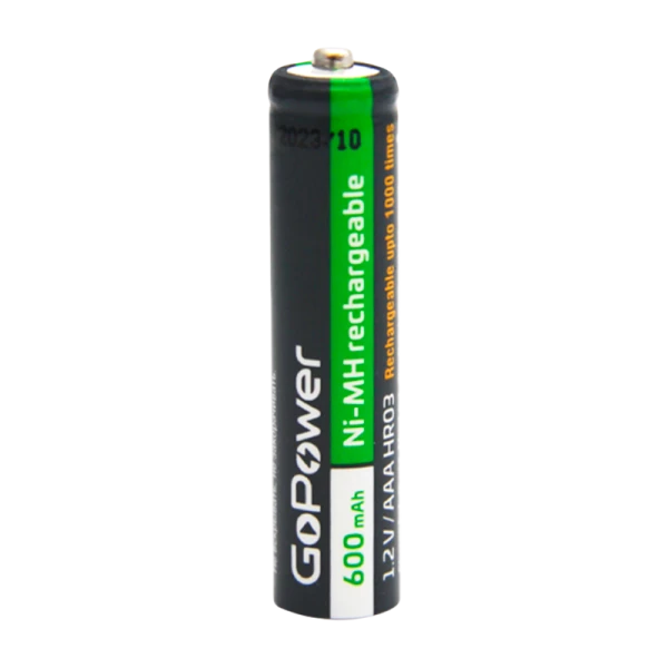 Аккумулятор бытовой GoPower HR03 AAA BL2 NI-MH 600mAh (2/20/320)