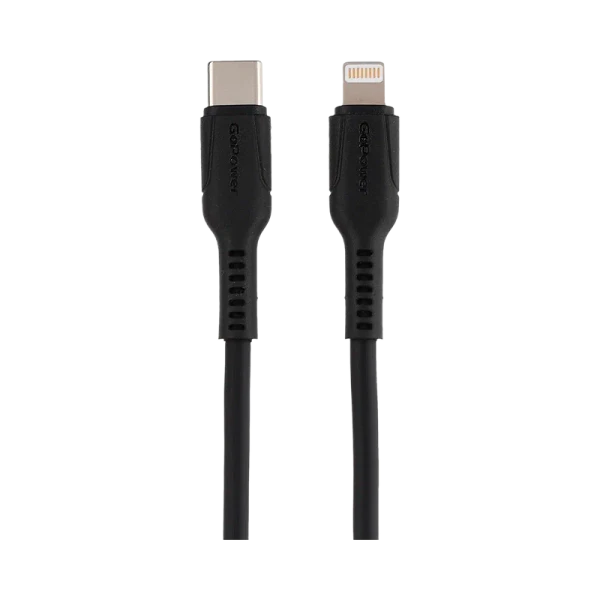 Кабель GoPower GP21TL Type-C (m)-Lightning (m) 1.0м 3.0A 27W силикон черный (1/200/800)
