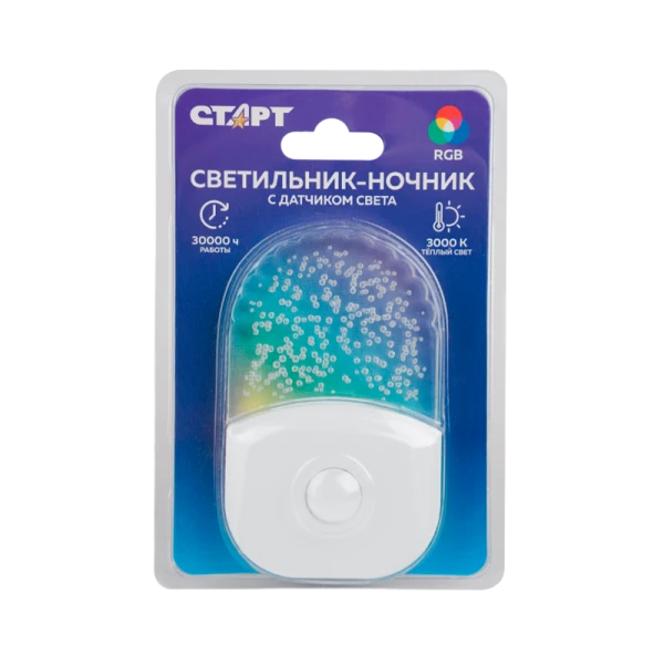 Ночник Старт Meteorite NL 2LED 220V + RGB белый (1/20)