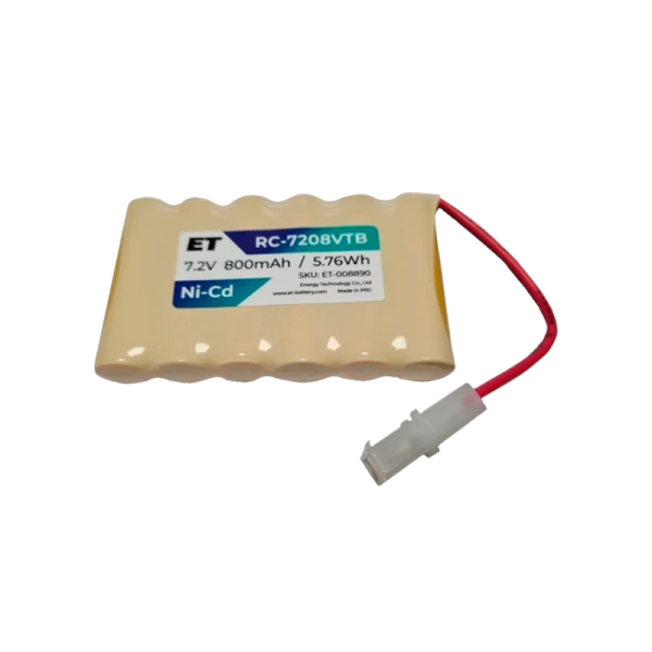 Аккумулятор ET RC-7208VTB BL1 белый большой, 7.2V, 800mAh, Ni-Cd, в ряд (1/75)