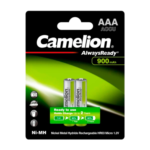 Аккумулятор предзаряженный RTU Camelion HR03 AAA BL2 NI-MH Always Ready 900mAh (2/24/480)