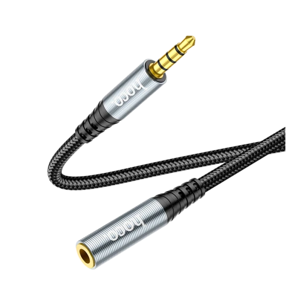 Кабель AUX HOCO UPA20 Jack 3.5mm (f)-Jack 3.5mm (m) 1.0м нейлон серый (1/31/310)