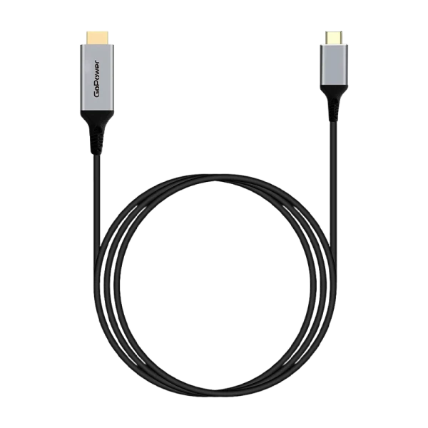 Кабель GoPower Type-C (m)-HDMI (m) 2.0м ПВХ 4K 60Hz черный Premium Zip-Lock c подвесом (1/100)