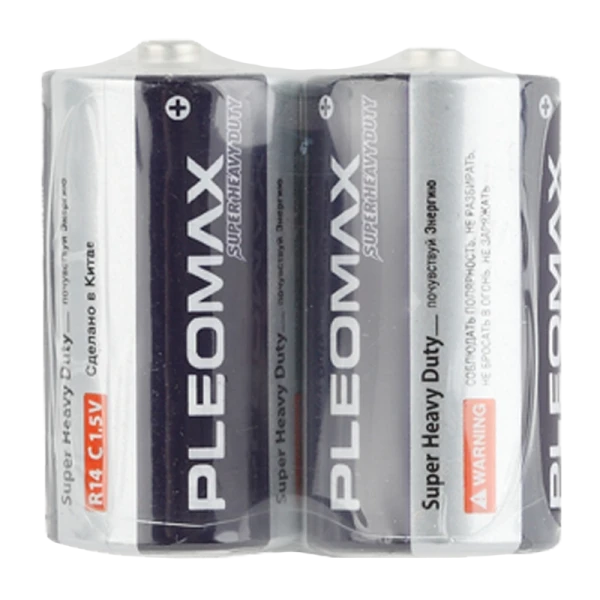 Батарейка Pleomax Super R14 C Shrink 2 Heavy Duty 1.5V (2/24/480/9600)