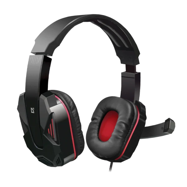 Наушники полноразмерные Defender G-260 Warhead с микр. игровые черный красный (1/20)