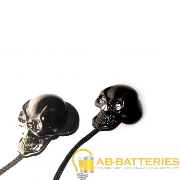 Наушники внутриканальные L-PRO AP-S05MP ЧЕРЕП черный (1/10/120)