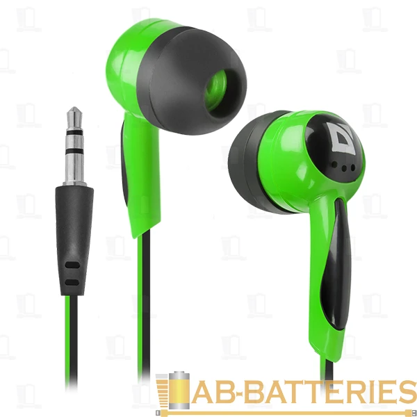 Наушники внутриканальные Defender 604 Basic черный зеленый (1/50)