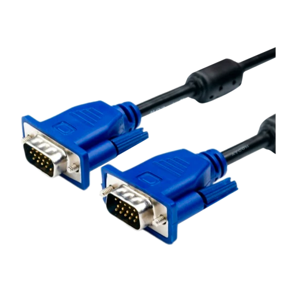 Кабель Atcom AT9150 VGA (m)-VGA (m) 5.0м силикон стаб.напр. черный синий в пакете (1/40)