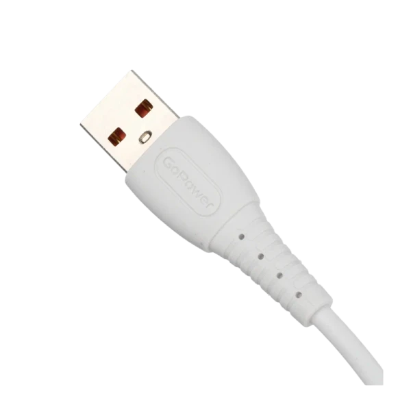 *Кабель GoPower GP07M USB (m)-microUSB (m) 2.4A силикон белый (1/200/800) 