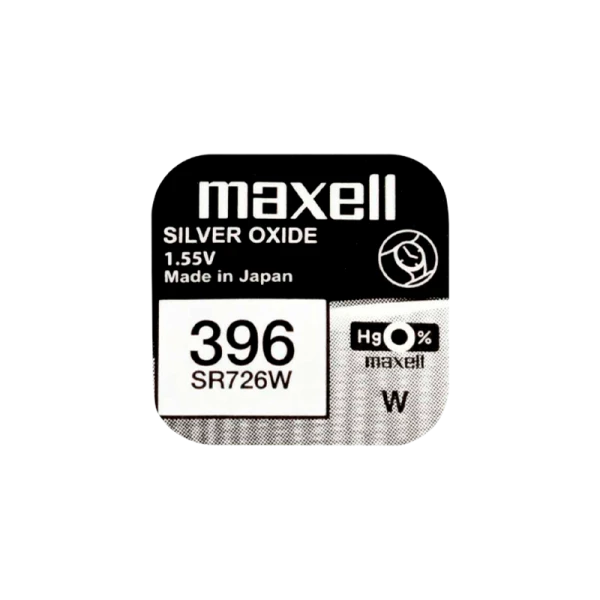 Батарейка Maxell 396 (SR726W) BL1 Silver Oxide 1.55V 0%Hg (1/10/100)