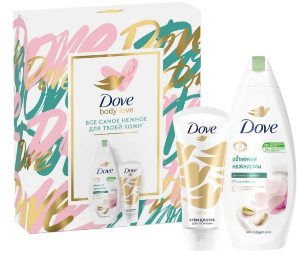 Набор Dove ПОДАРИ НЕЖНОСТЬ женский (гель для душа и крем для рук, 250 + 50 мл) (1/6)