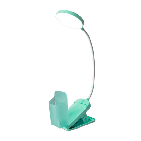 Светильник настольный Ultraflash UF-751 7W 230V прищепка 3 ур.ярк. зеленый (1/50)