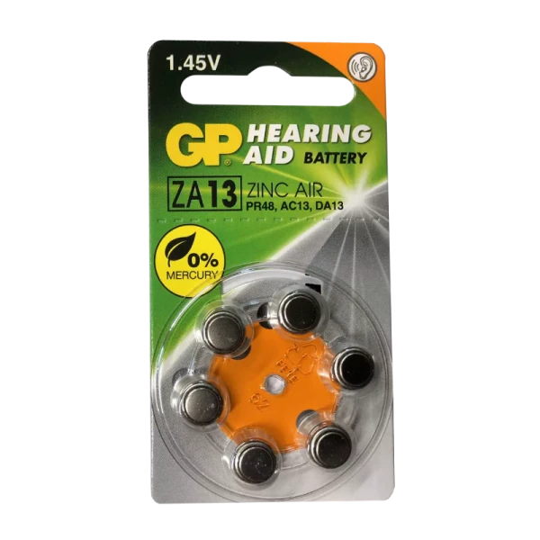 Батарейка GP ZA13 BL6 Zinc Air 1.45V (6/60/300/3000) R