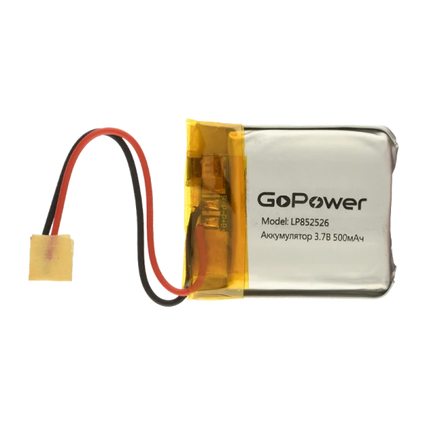 Аккумулятор Li-Pol GoPower LP852526 PK1 3.7V 500mAh с защитой (1/10)