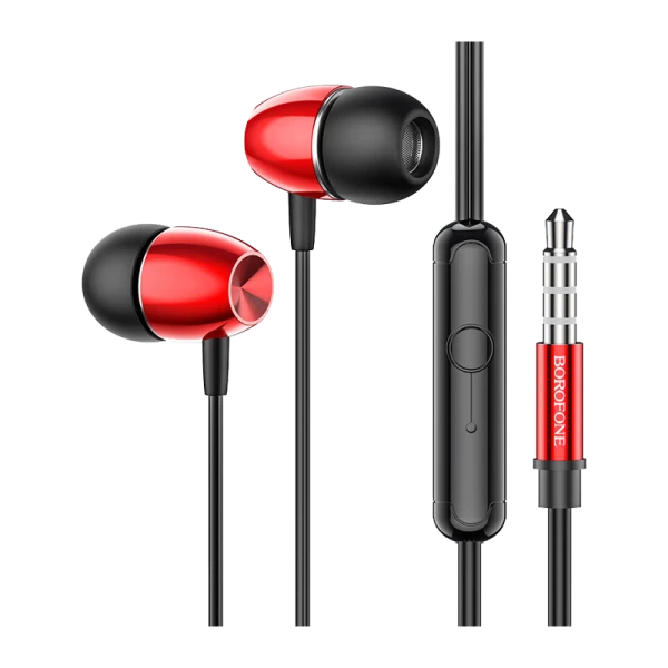 Наушники внутриканальные Borofone BM57 с микр. красный (1/76/304)