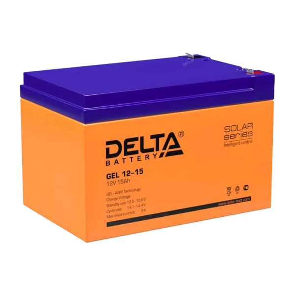 Аккумулятор свинцово-кислотный Delta GEL 12-15 12V 15Ah