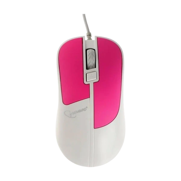 Мышь проводная Gembird MOP-410-O классическая USB белый фуксия (1/100)