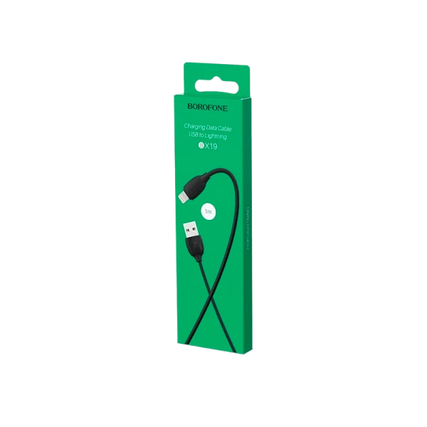 Кабель Borofone BX19 USB (m)-Lightning (m) 1.0м 2.4A ПВХ черный (1/648)