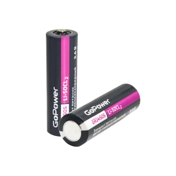 Батарейка GoPower ER14505 PC1 Li-SOCl2 3.6V 2600mAh без выводов (1/10/500)
