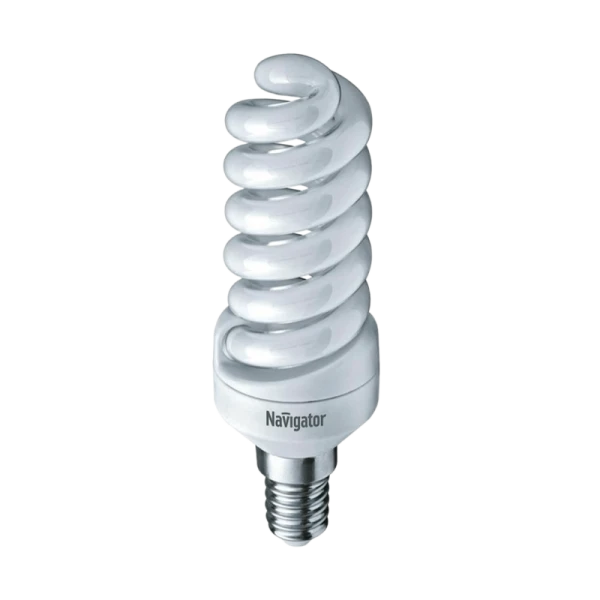 Лампа люминесцентная Navigator SH10 E14 15W 4000К 220-240V спираль (1/12/108)