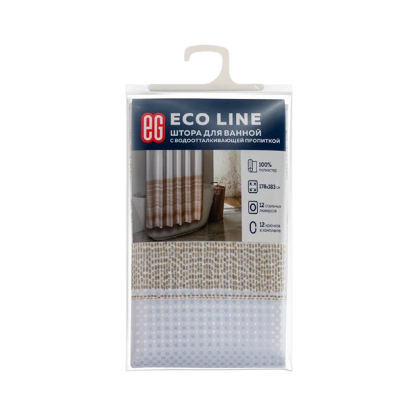 ЕГ ECO LINE Штора для ванной Песочная (1/12)