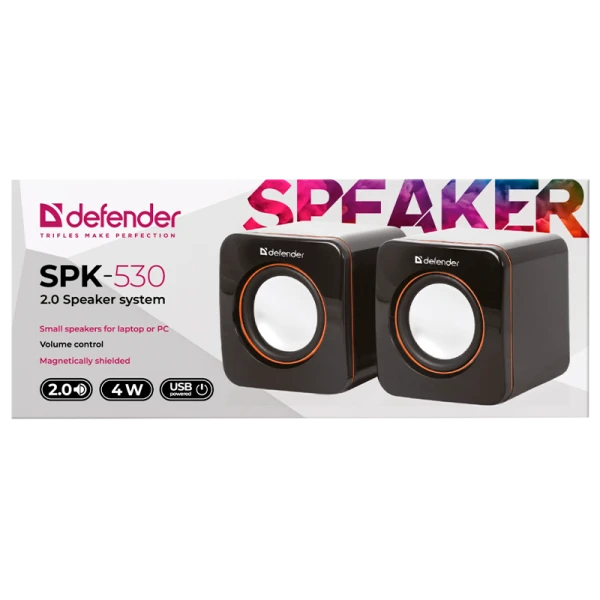 Колонки 2.0 Defender SPK-530 4W USB черный (1/20)