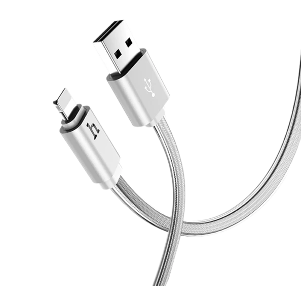 Кабель HOCO UPL12 USB (m)-Lightning (m) 0.3м 2.1A силикон серебряный (1/40/400)