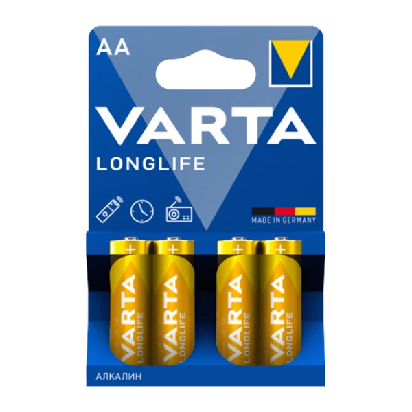 Батарейка Varta LONGLIFE LR6 AA BL4 Alkaline 1.5V (4106) (4/72)