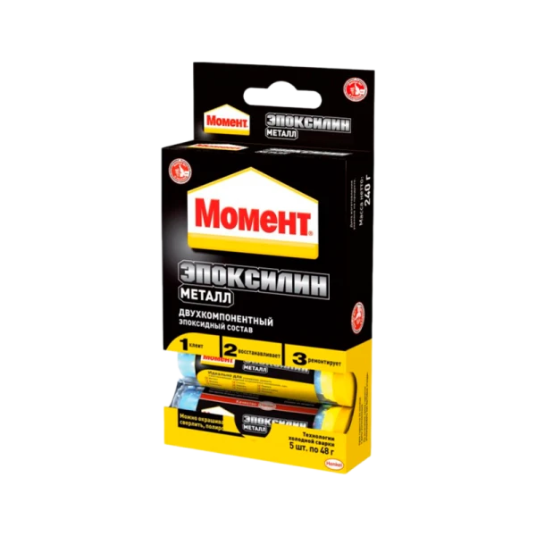 Клей Момент ЭПОКСИЛИН эпоксидный 48г двухкомпонентный BOX5 шоу-бокс серый (5/40)