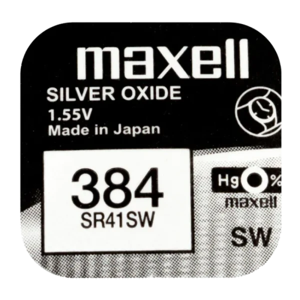Батарейка Maxell 384 (SR41SW) BL1 Silver Oxide 1.55V 0%Hg (1/10/100)