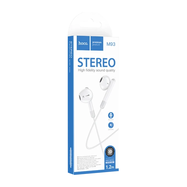 Наушники внутриканальные HOCO M93 с микр. белый (1/31/310)